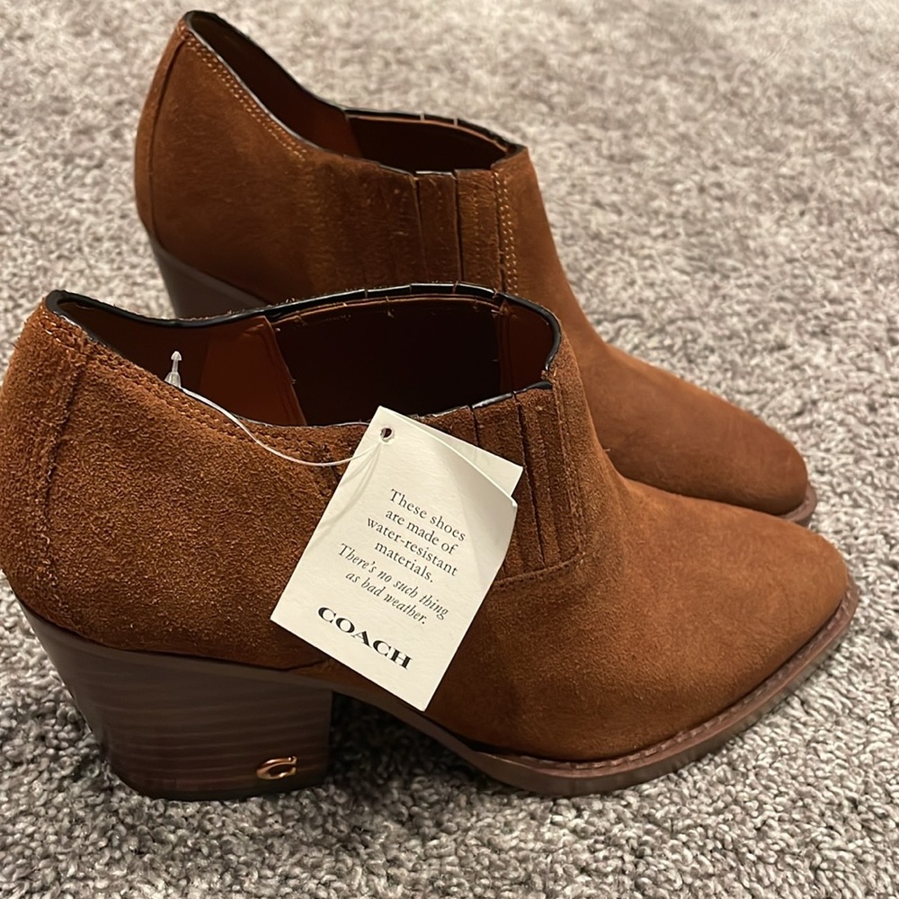 Coach booties Brown Suede